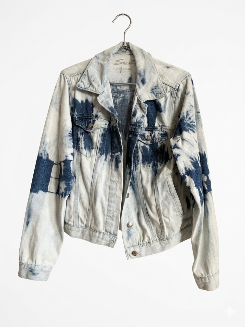 SEVEN7 Acid Wash Y2K Trucker Denim Jacket Size M